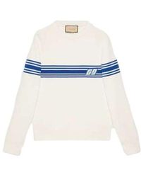 Gucci - Knit Wool Sweater With Square gg - Lyst