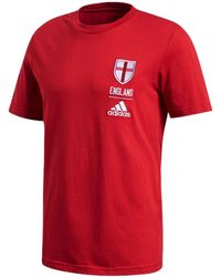 adidas - England Geometry Pattern Logo Round Neck Casual Sports Short Sleeve T-Shirt - Lyst