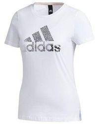 adidas - Brand Large Logo Printing Solid Color Short Sleeve - Lyst