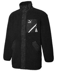 PUMA - Paisley Imitation Lamb Wool Stand-Up Collar Jacket - Lyst