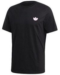 adidas - Originals Logo Ss Tee Solid Color Sports Round Neck Short Sleeve - Lyst