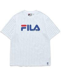 FILA FUSION - Stripe Logo Loose Short Sleeve White - Lyst