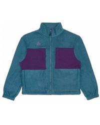 Nike - Colorblock Stand Collar Fleece Zipper Dark Sapphire Jacket 'Midnight Turq Grdppl' - Lyst
