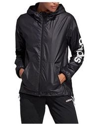 adidas - (Wmns) E Lin Windbr Letter Logo Printing Hooded Jacket - Lyst