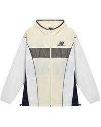 New Balance - Embroidery Logo Color Contrast Hooded Jacket Coat - Lyst