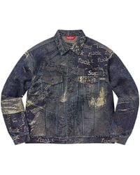 Supreme - Archive Denim Jacquard Trucker Jacket - Lyst