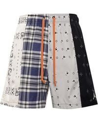Nike - Ss22 Cashew Plaid Pattern Contrasting Colors Full Print Casual Sports Shorts - Lyst