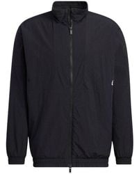 adidas - Solid Color Minimalistic Alphabet Printing Casual Sports Stand Collar Woven Jacket - Lyst