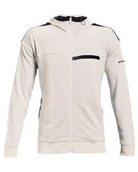 Under Armour - Rival Terry Amp Casual Sports Zipper Hooded Jacket White - Lyst