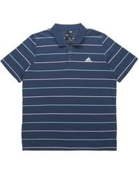 adidas - Striped Logo Print Sports Short Sleeve Polo Shirt - Lyst