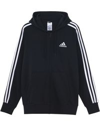 adidas - M 3S Ft Fz Hd Train Jacket Coat - Lyst