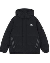 New Balance - Warm Hooded Down Jacket - Lyst