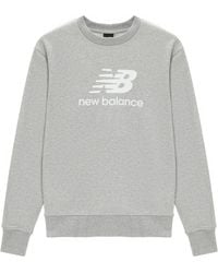 New Balance - Essentials Stacked Logo French Terry Crewneck Asia Sizing 'Athletic' - Lyst