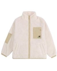 New Balance - (Wmns) Splicing Retro Stand Collar Knit Lamb's Wool Short Jacket - Lyst
