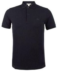 Burberry - Logo Embroidered Solid Color Cotton Classic Short Sleeve Polo Shirt - Lyst