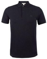 Burberry - Logo Embroidered Solid Color Cotton Classic Short Sleeve Polo Shirt - Lyst