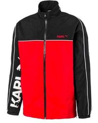 PUMA - X Karl Lagerfeld Lafayette Logo Print Patchwork Jacket For - Lyst