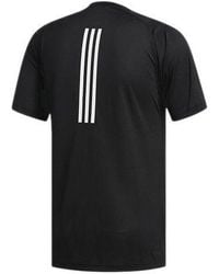 adidas - Sports Training 3-Stripes Round Neck Short Sleeve Cloud' - Lyst