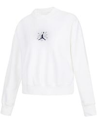 Nike - (Wmns) Jordan Solid Color Embroidered Round Neck Long Sleeves Hoodie - Lyst