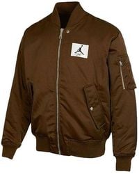 Nike - Logo Patch Baseball Collar Jacket 'Kahki' - Lyst