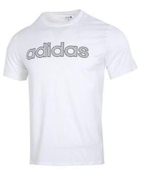 adidas - Neo Athleisure Casual Sports Breathable Logo Solid Color Round Neck Short Sleeve T-Shirt - Lyst