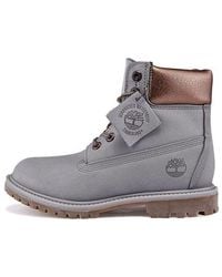 Timberland - (Wmns) 6-Inch Premium Waterproof Boots 'Steeple Waterbuck Gunmetal Metallic Collar' - Lyst
