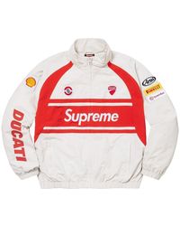 Supreme Spellout-Embroidered Track Jacket in Black for Men Supreme Spellout-Embroidered Track Jacket in Black for Men