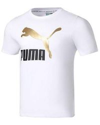 PUMA - Classics Logo Metallic Tee - Lyst