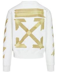 Off-White c/o Virgil Abloh - Tap Arrows Logo Long Sleeve Round Neck Sweater Tape - Lyst