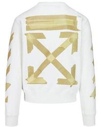 Off-White c/o Virgil Abloh - Off- Tap Arrows Logo Long Sleeve Round Neck Sweater Tape - Lyst
