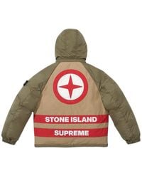 Supreme - X Stone Island Fw23 Week10 Reversible Down Puffer Jacket 'Olivegreen' - Lyst