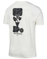 Nike - Loose Pattern Printing Round Neck Casual Loose Short Sleeve Creamy - Lyst