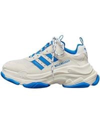 Balenciaga - Sneakers Adidas Triple S Donna Tessuto Bianco/Ciano - Lyst