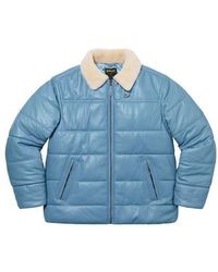Supreme - X Schott Shearling Collar Leather Puffy Jacket - Lyst