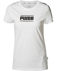 PUMA - (Wmns) Large Logo Casual Short Sleeve - Lyst