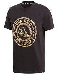 adidas - Originals Run-Dmc Printing Sports Cozy Round Neck Short Sleeve - Lyst