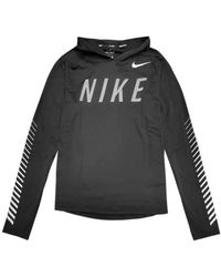 Nike - Logo Printing Hooded Long Sleeves Reflective Black T-shirt - Lyst