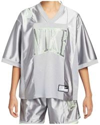 Nike - (Wmns) Sportswear Street Oversized Graphic Jersey Top Asia Sizing 'Smoke Barely Volt' - Lyst
