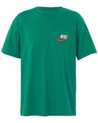 Nike - Sportswear Casual Sports Breathable Back Large Logo Round Neck Short Sleeve Malachite - Lyst