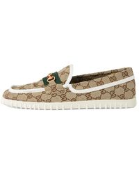 Gucci - gg Supreme Driving Shoes - Lyst