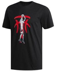 adidas - Basketball Sports Round Neck Pullover Printing Short Sleeve - Lyst
