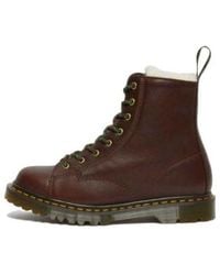Dr. Martens - Barton Shearling Lined Leather Ankle Boots - Lyst