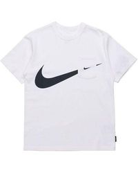 Nike - Sportswear Swoosh Casual Sports Round Neck Logo Pocket Short Sleeve - Lyst