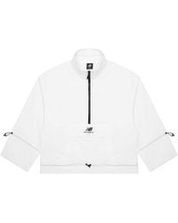 New Balance - (Wmns) Logo Printing Half Zipper Sports Woven Stand Collar Jacket - Lyst