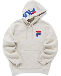 Fila - Logo Printed Fleece Hoodie - Lyst