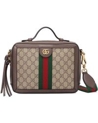 Gucci - Ophidia Logo Stripe Webbing Tassel Canvas Handbag Small - Lyst