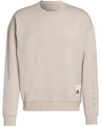 adidas - Lounge Fleece Sweatshirt Brown - Lyst