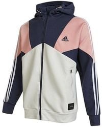 adidas - Logo Printing Contrasting Colors Color Block Hooded Jacket Autumn - Lyst
