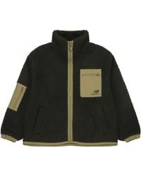 New Balance - (Wmns) Splicing Retro Stand Collar Knit Lamb's Wool Short Jacket - Lyst