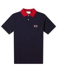 Gucci - Gg Logo Embroidered Contrasting Colors Short Sleeve Polo Shirt - Lyst